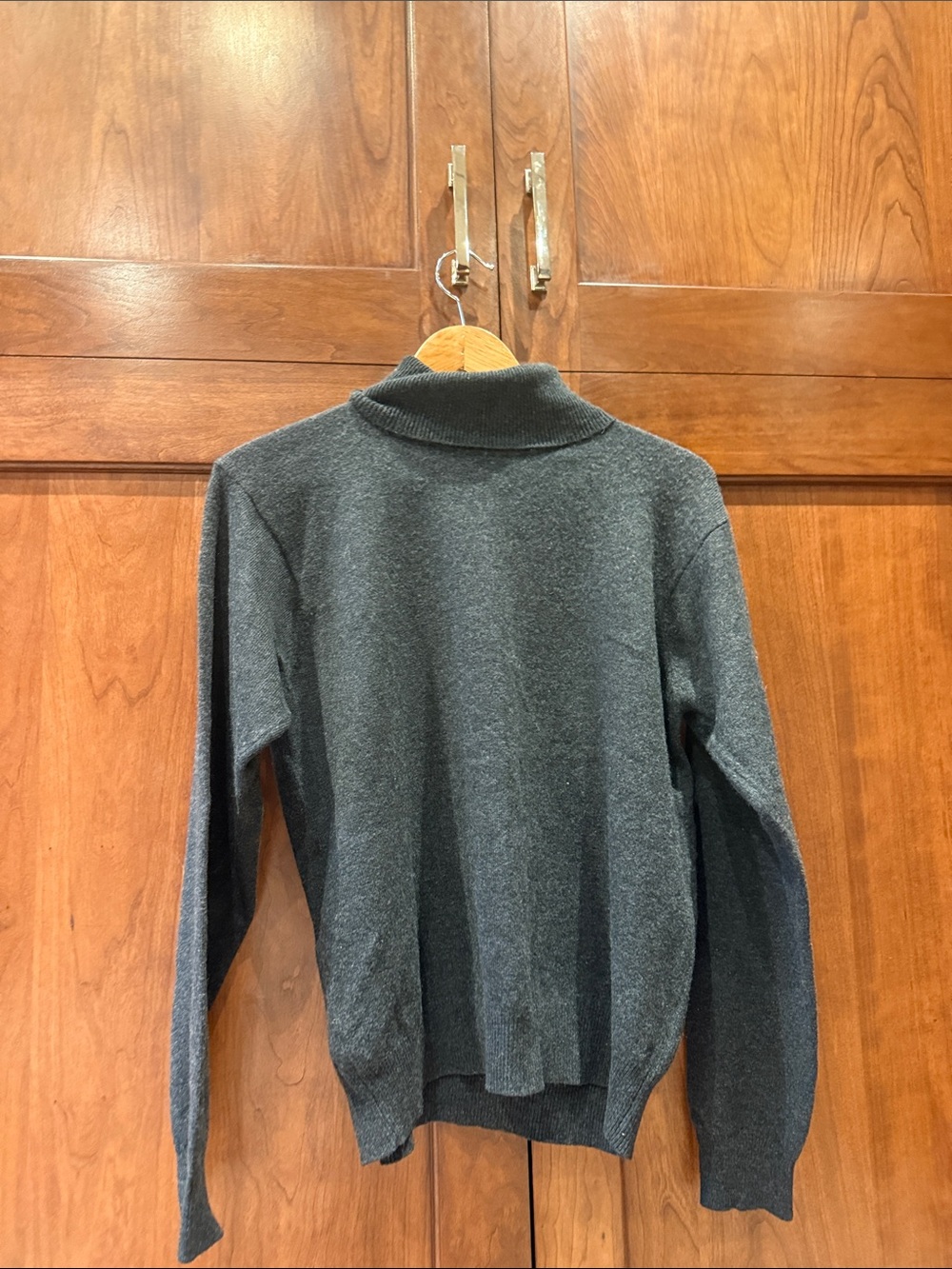 Women's Charcoal Mock Neck Sweater - Classic Knit